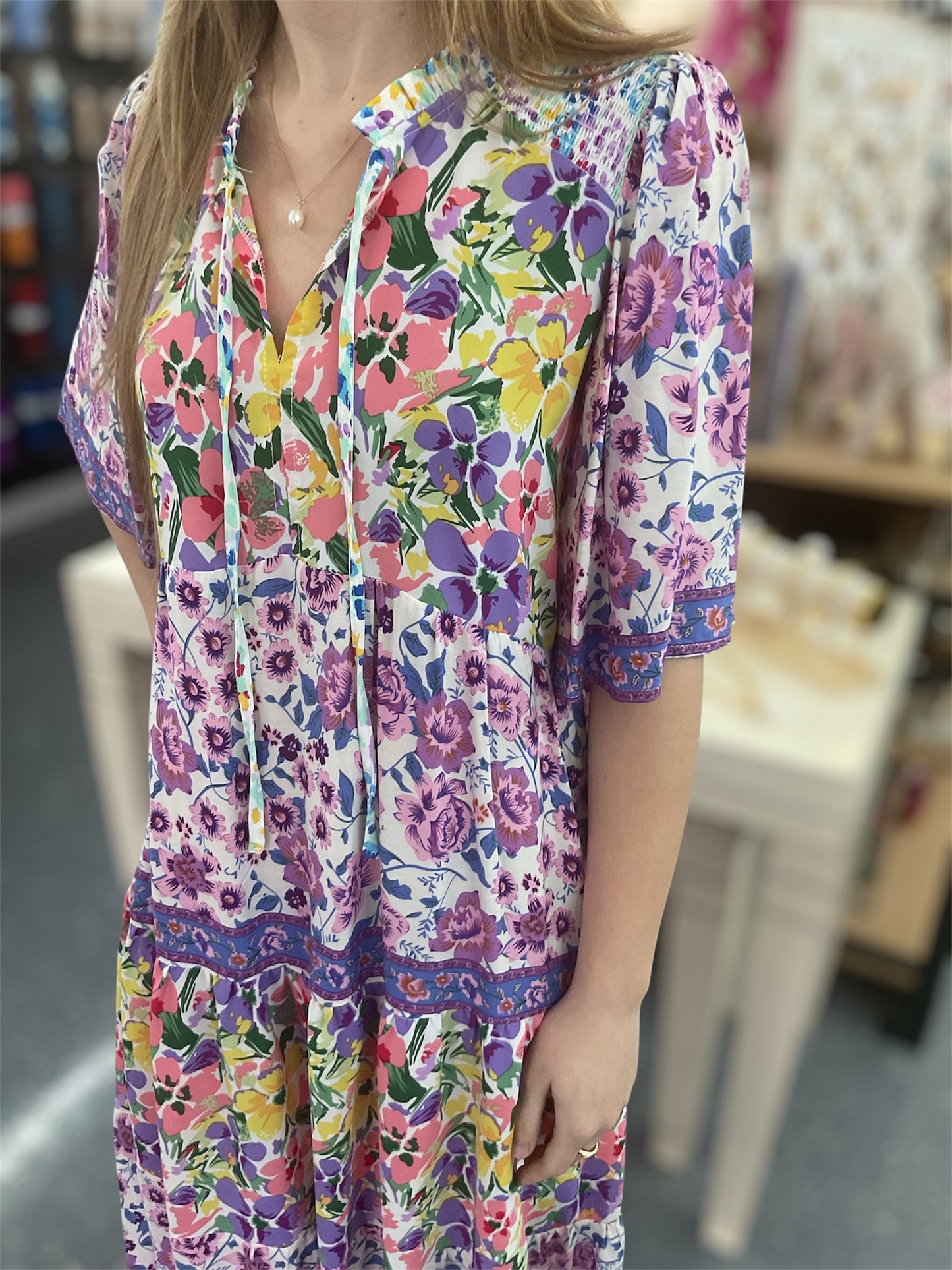 Meadow Patchwork Floral Dress