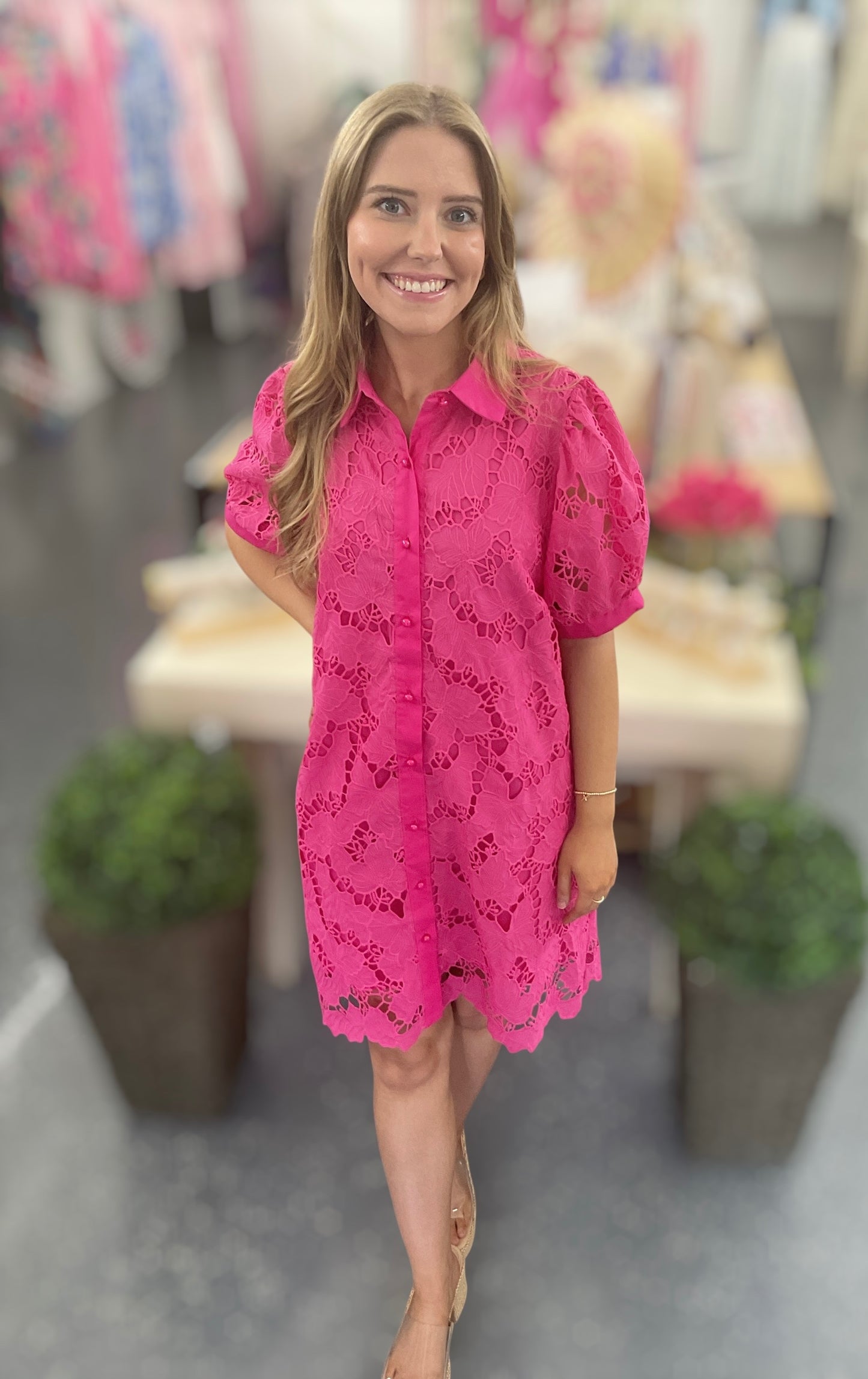 JD Tickled Pink Lace Dress