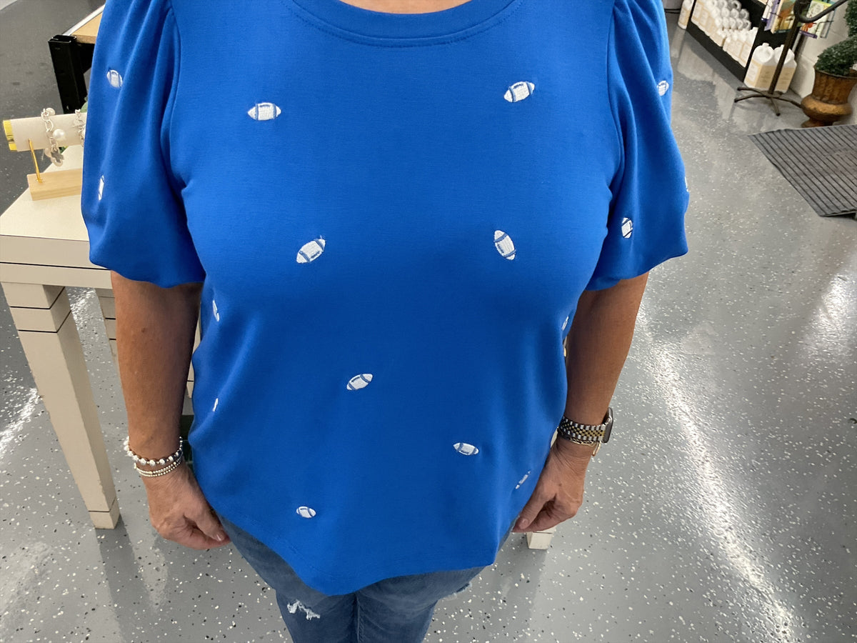MS Blue/White Football Top