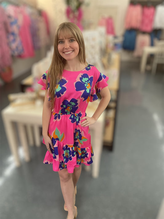 Pink Paradise Floral Dress