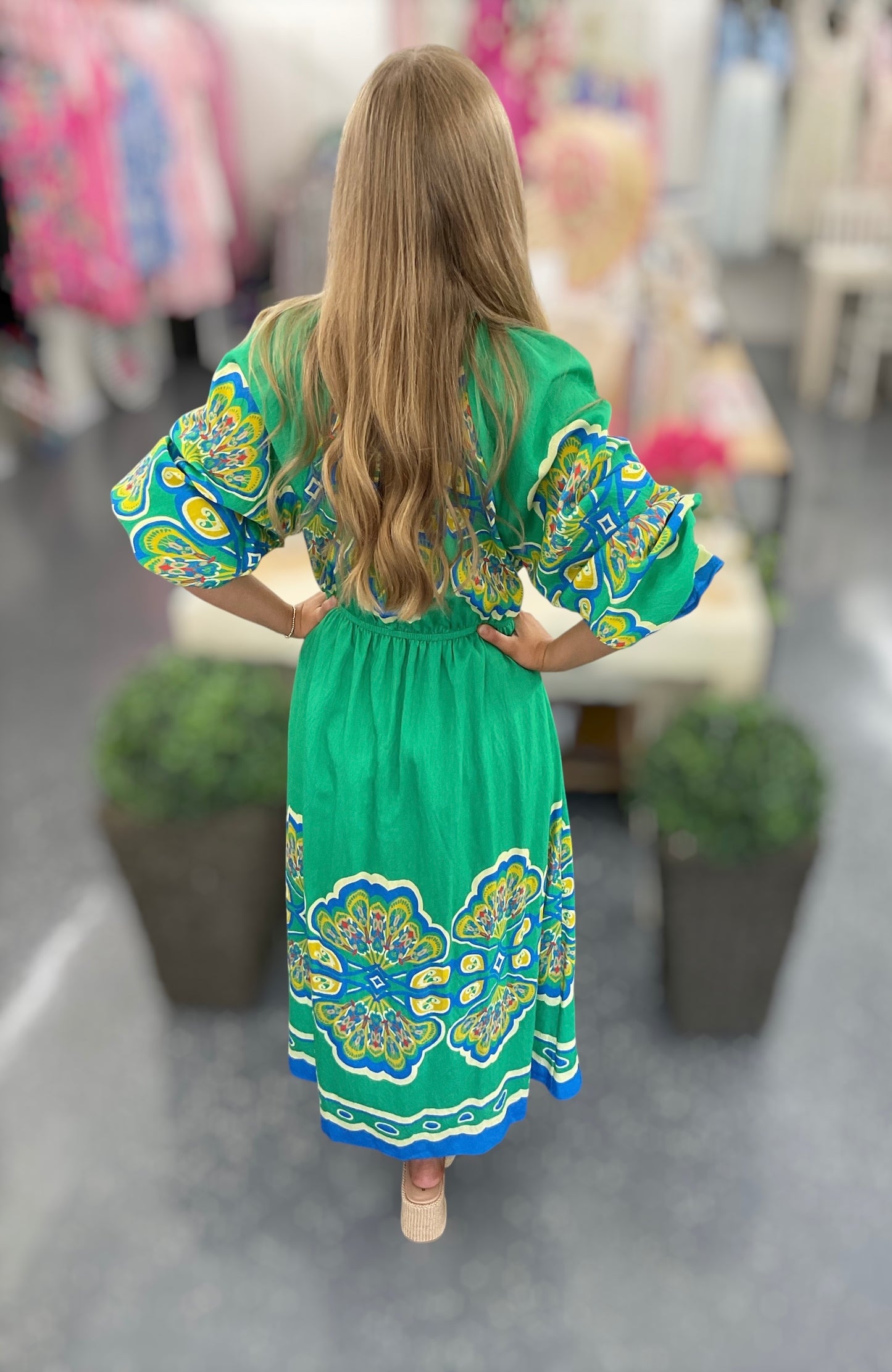 UM Emerald Peacock Dress