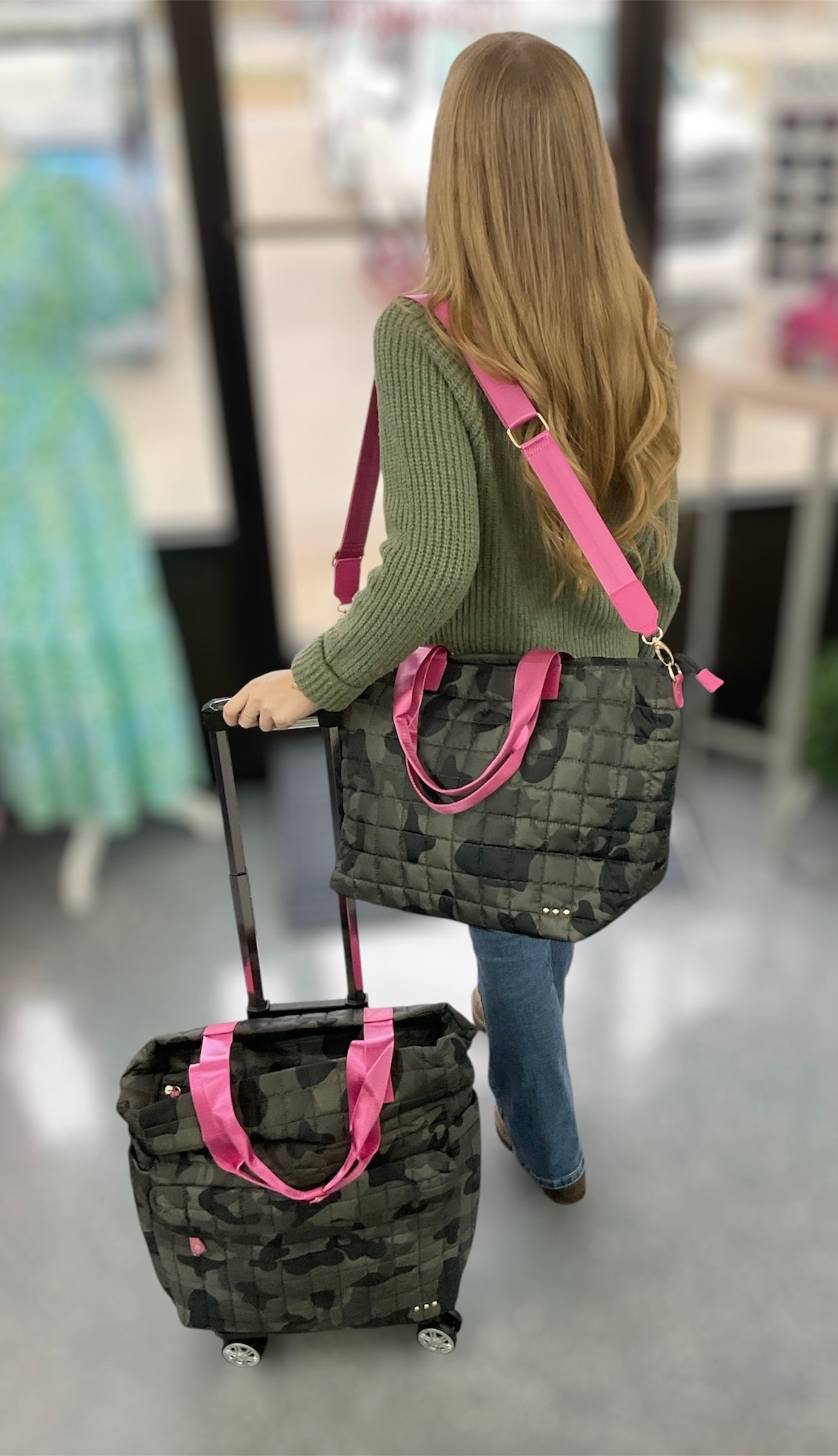 Tenley Quilted Roller Bag Camo