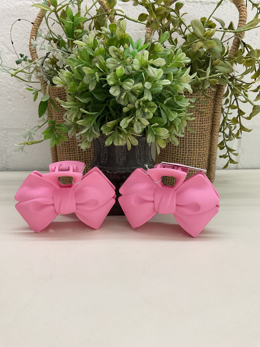 Pink Bow Claw Clip