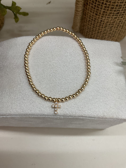 BB Glory Cross Charm Bracelet 6.5”