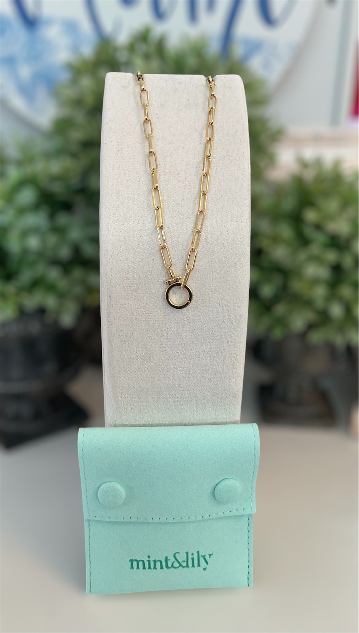 Mint Paperclip Necklace