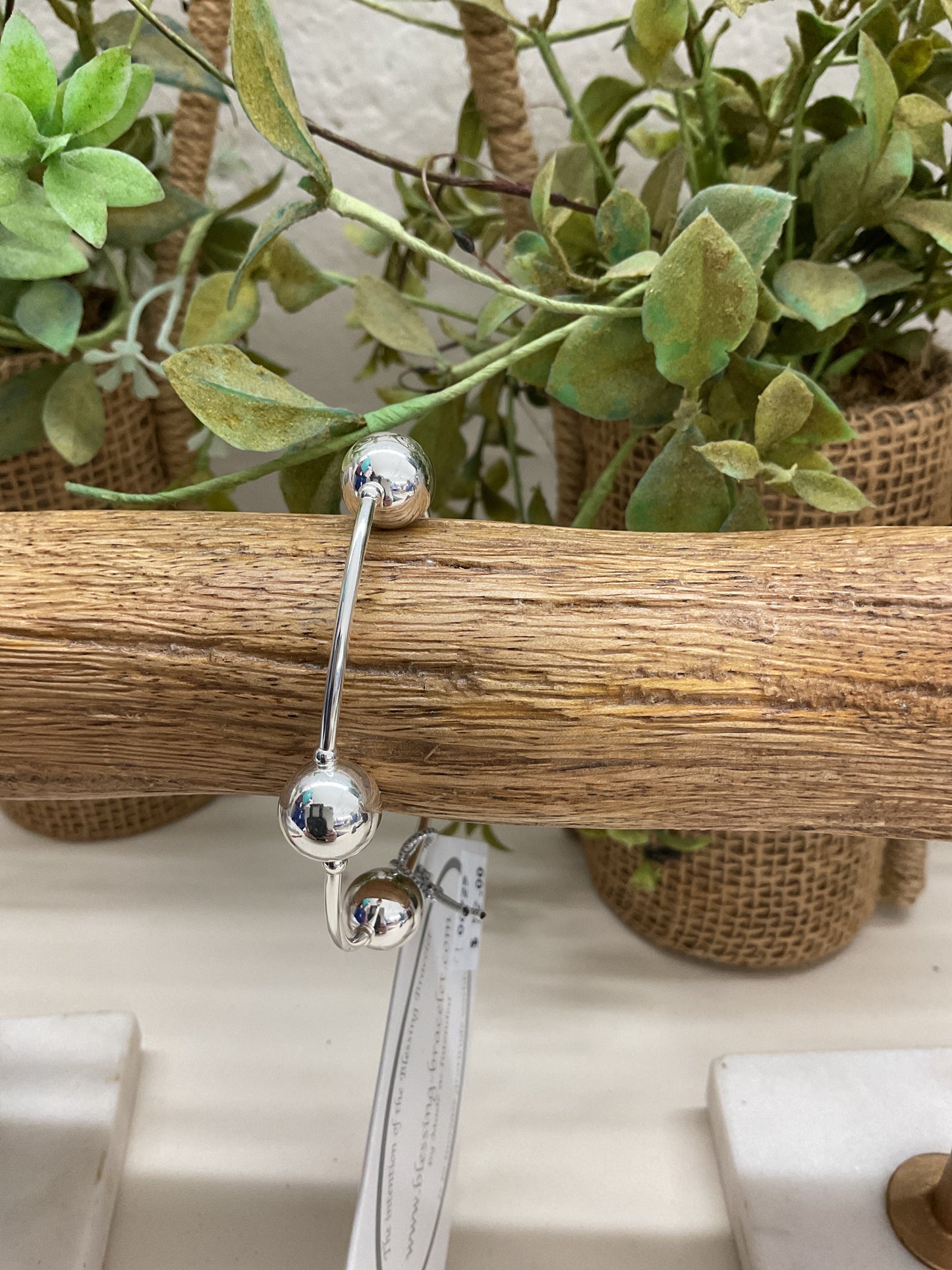 Large Silver Chrome Blessing Bracelet