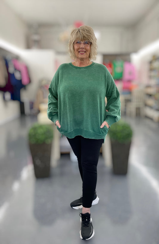 Hi Low Sweatshirt Dark Green