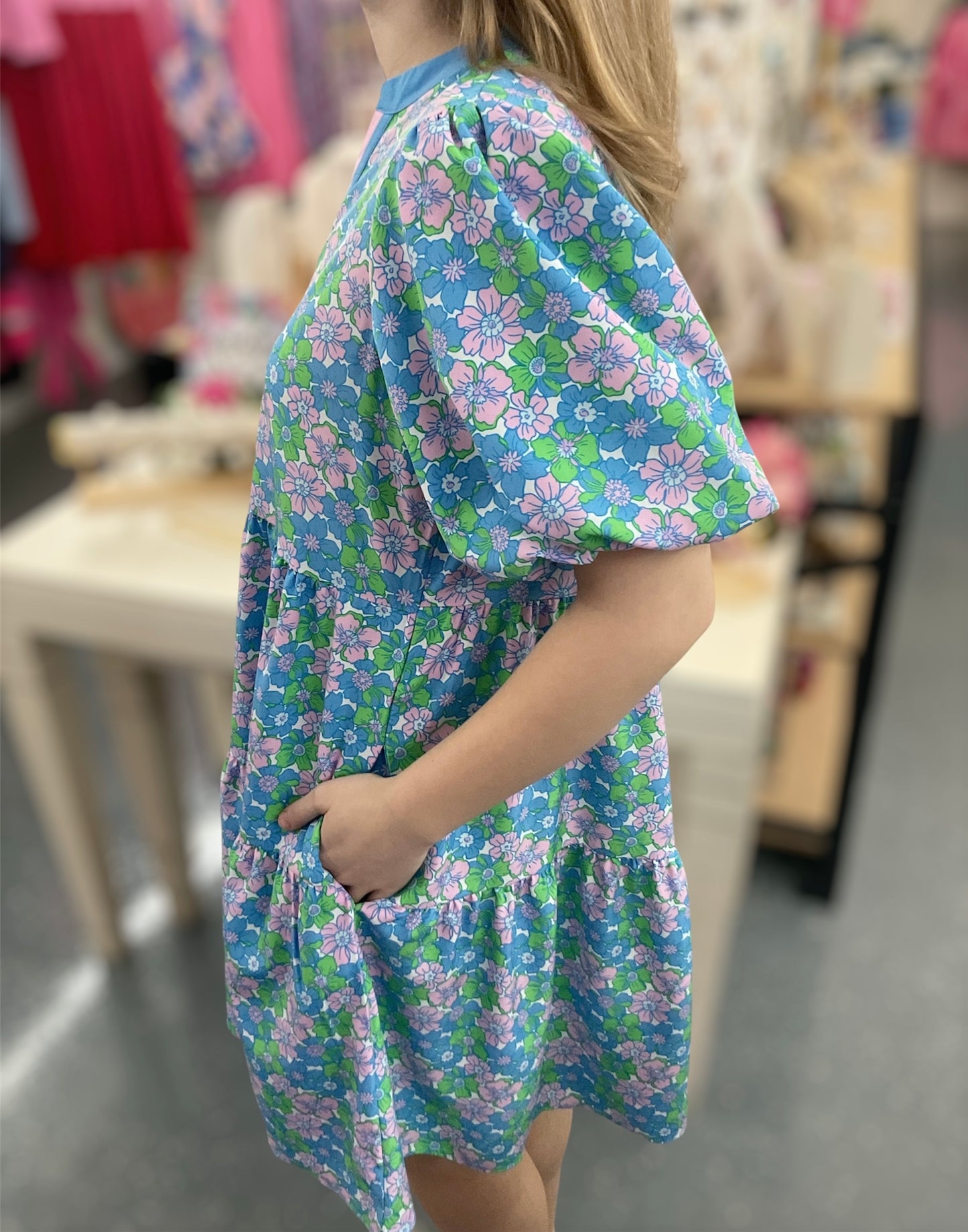 MS Blue Vintage Posies Dress