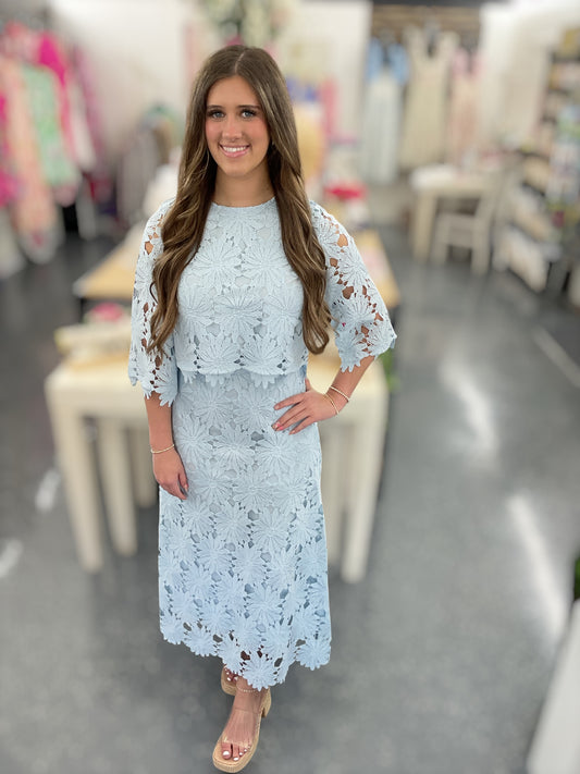 Blue Hydrangea Lace Set