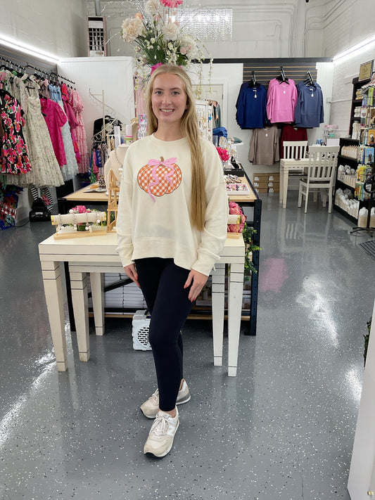 Gingham Pumpkin Sweatshirt