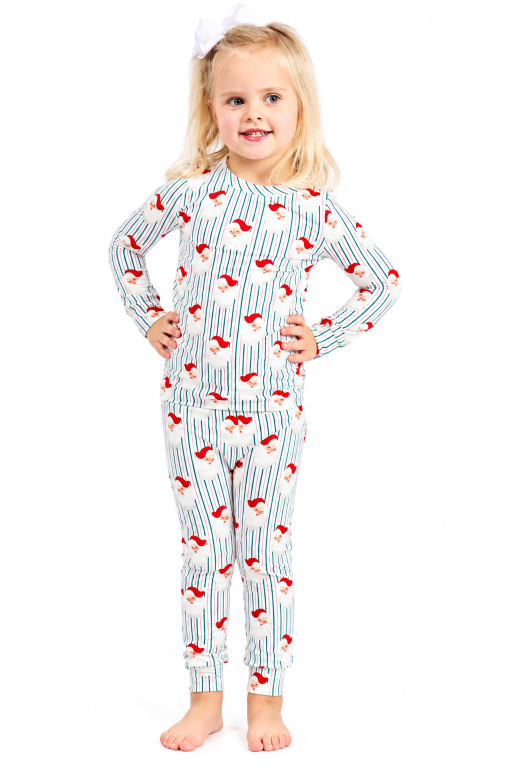 MS Kids Santa Stripes Pajama Set