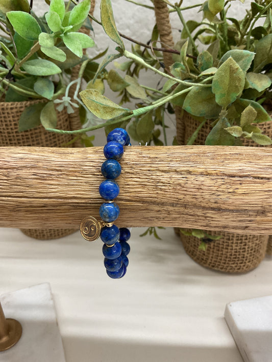 Blessing Bracelet I Am Courageous Lapis and Gold