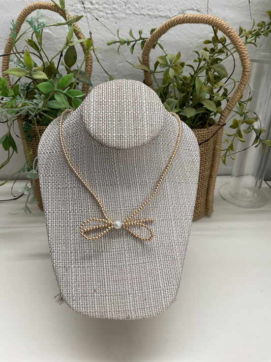 Beaded Bow Necklace