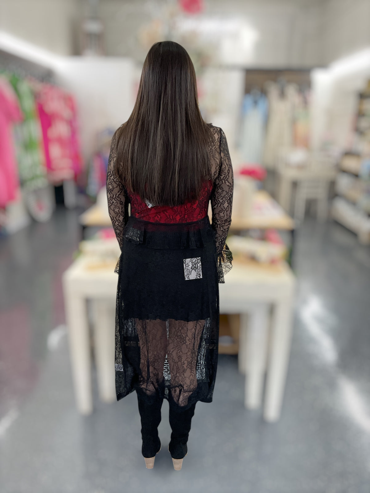 ZN Black Acid Washed Frayed Hem Skirt