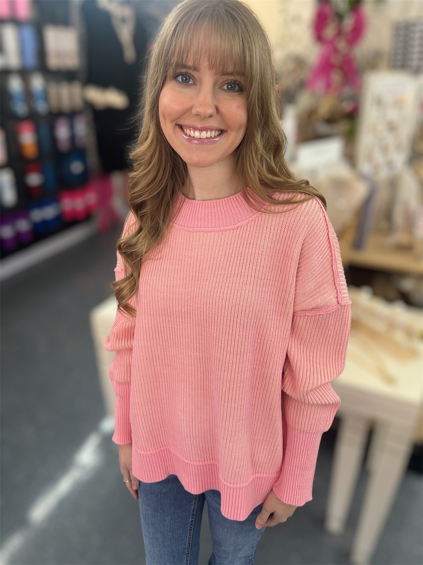 Blush Ribbed Sweater
