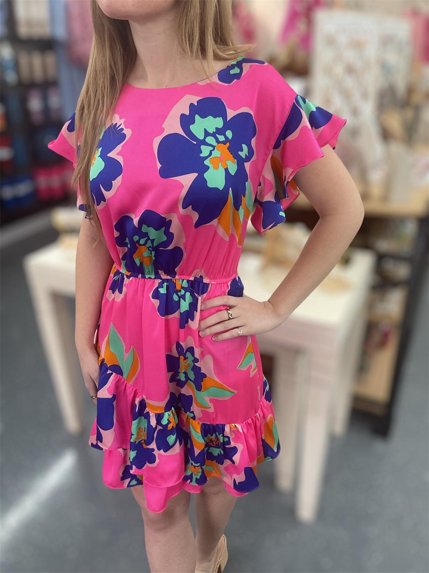 Pink Paradise Floral Dress