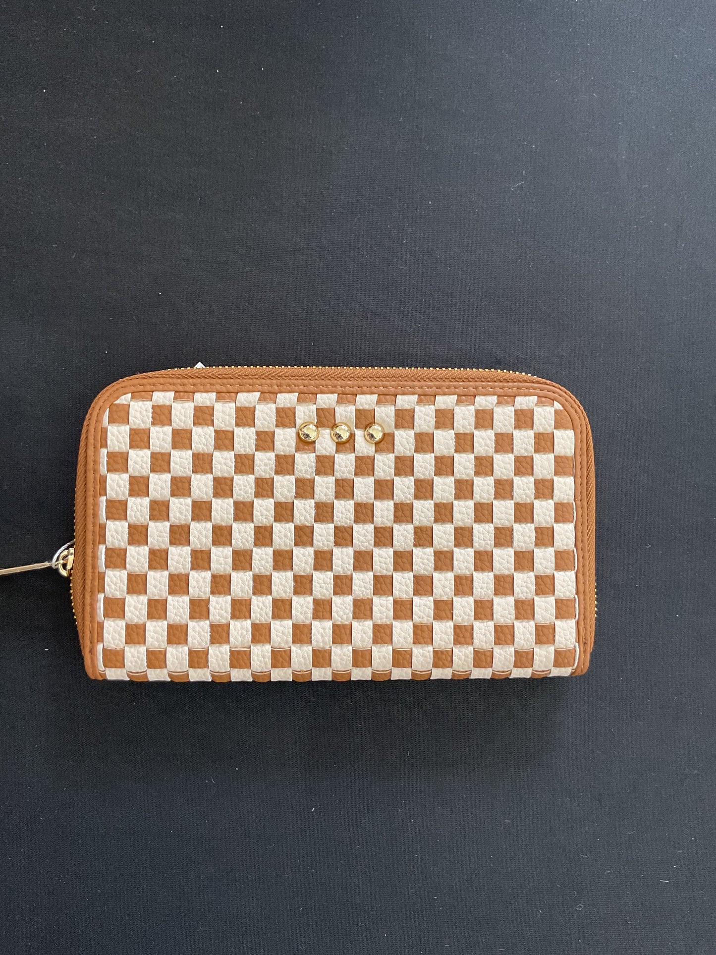 Lenni Brown Checkered Wallet