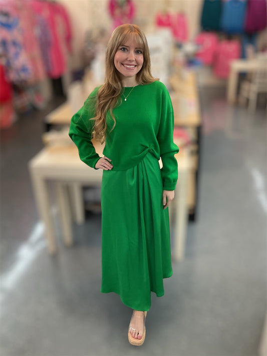 Emerald Ease Midi Dress