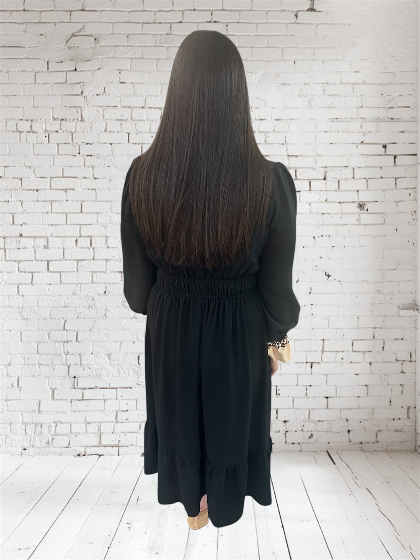 Black Leopard Collar Dress