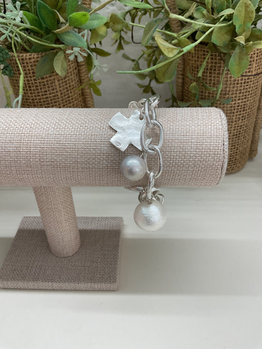 Silver Cross Susan Shaw Bracelet