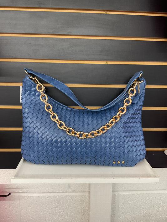 Sienna Slouchy Woven Shoulder Bag Denim Blue