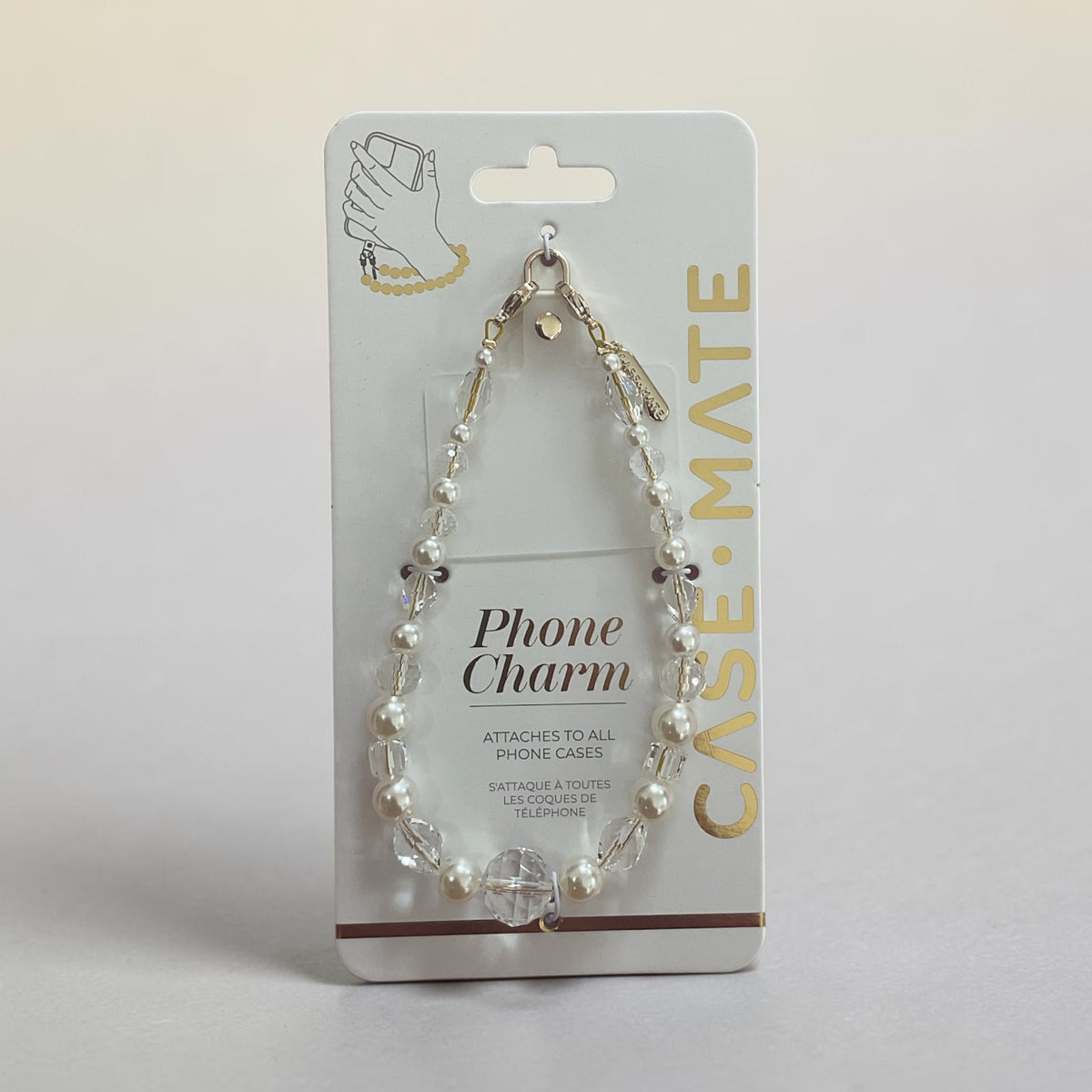 CM Pearl Large Crystal Phone Charm