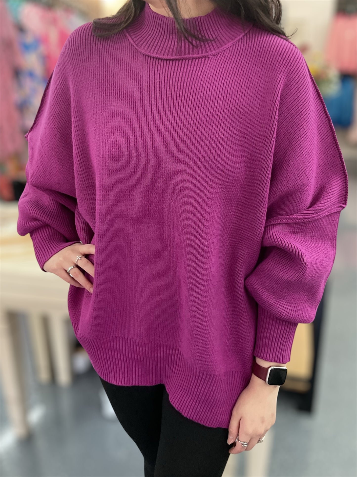 LT Plum Ribbed Sweater