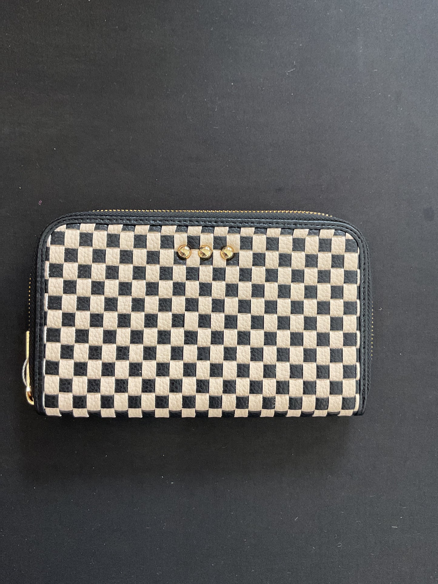 Lenni Black Checkered Wallet