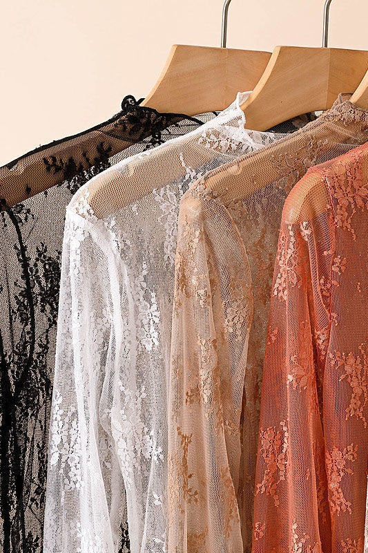 Sheer Brown Lace Top