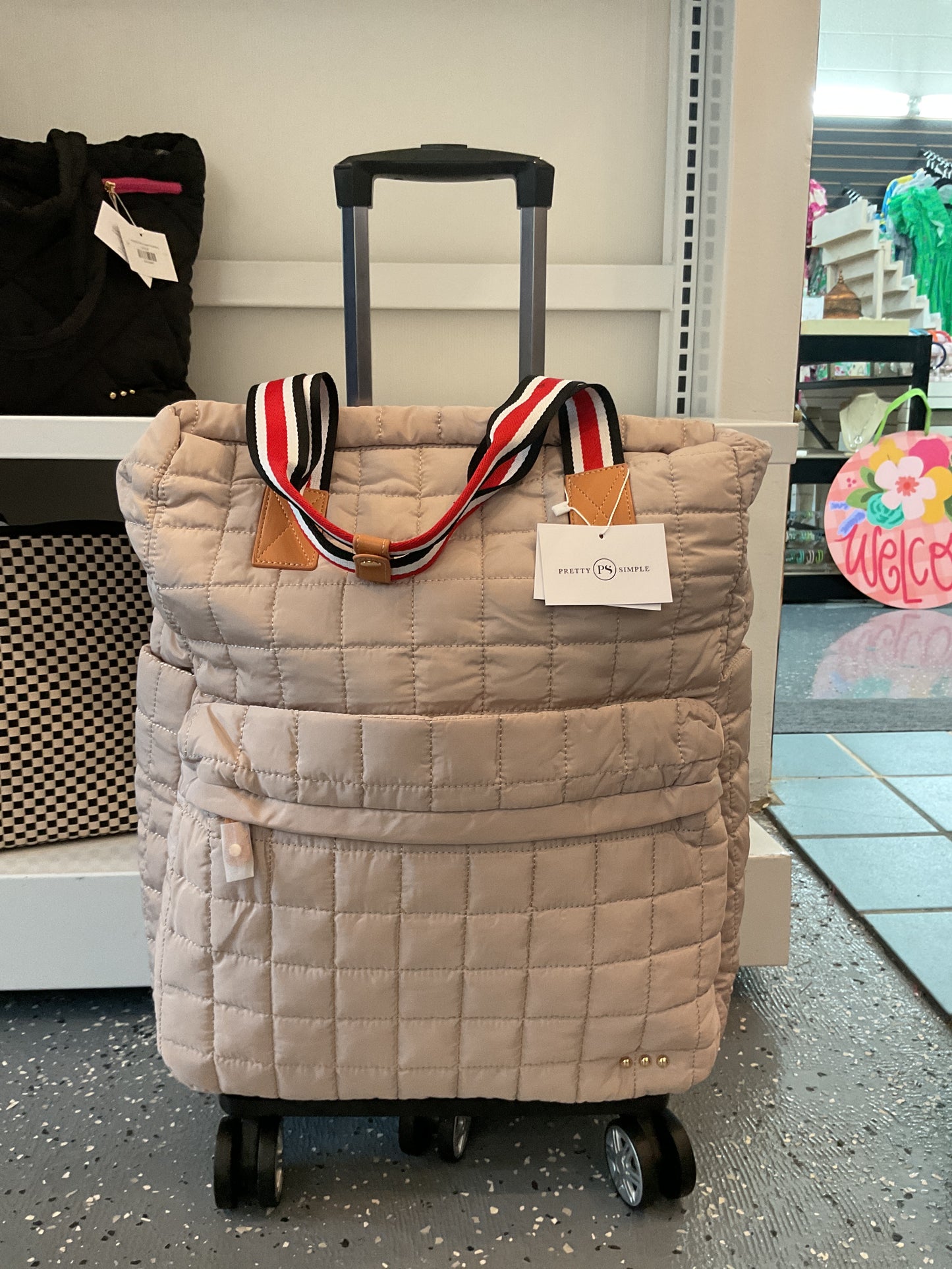 Tenley Quilted Roller Bag Tan