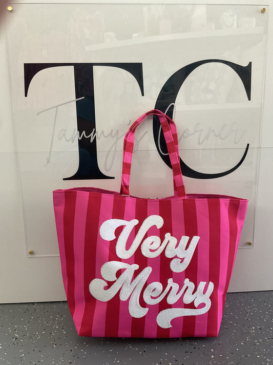 Very Merry Sequin Tote Bag