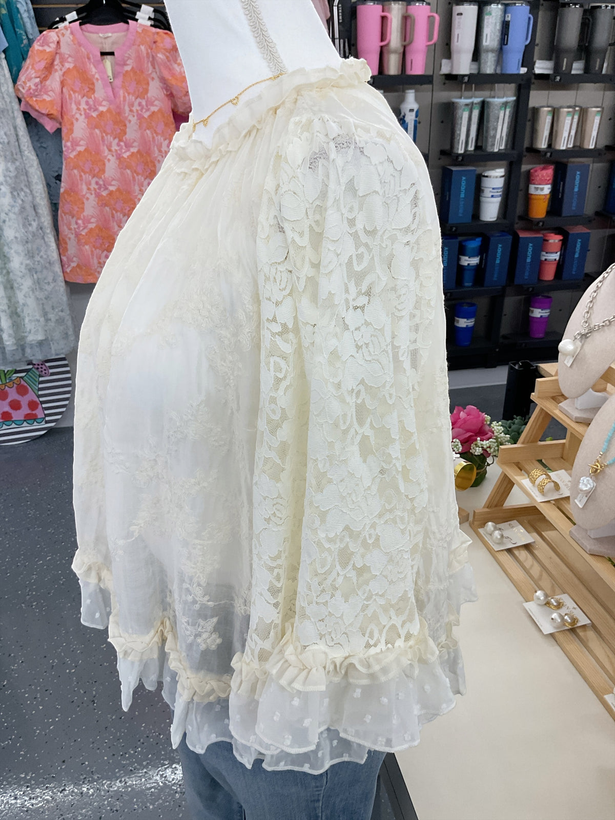 Whispers of Ivory Lace Top
