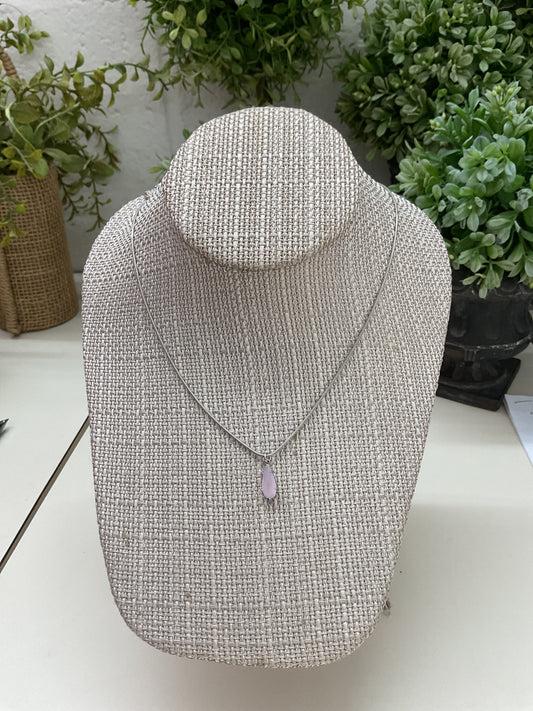 JM Pink Stone Necklace Silver