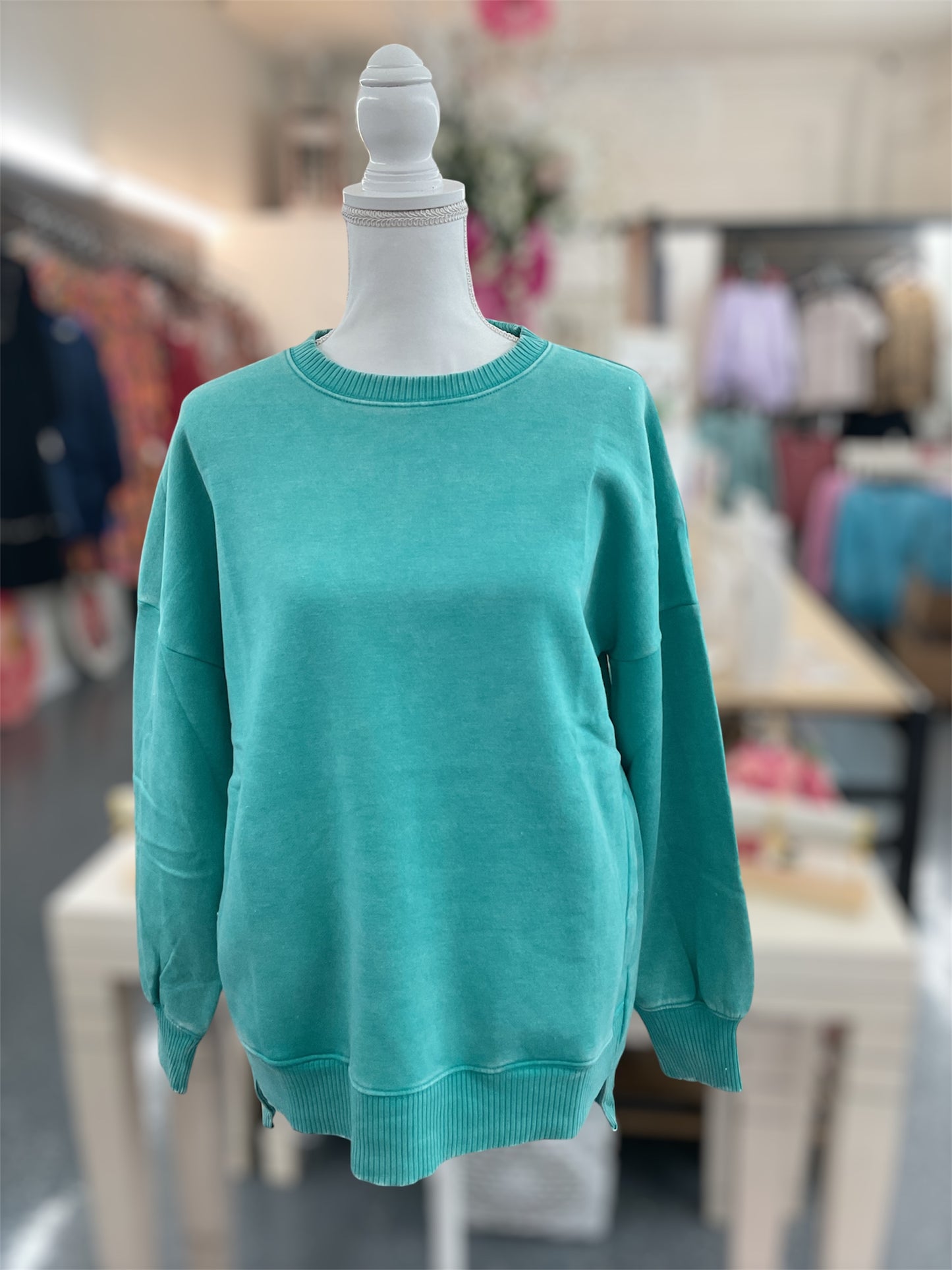 Hi Low Sweatshirt Turquoise