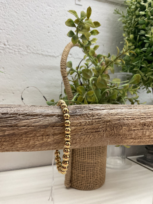 Large Gold Beaded Bracelet