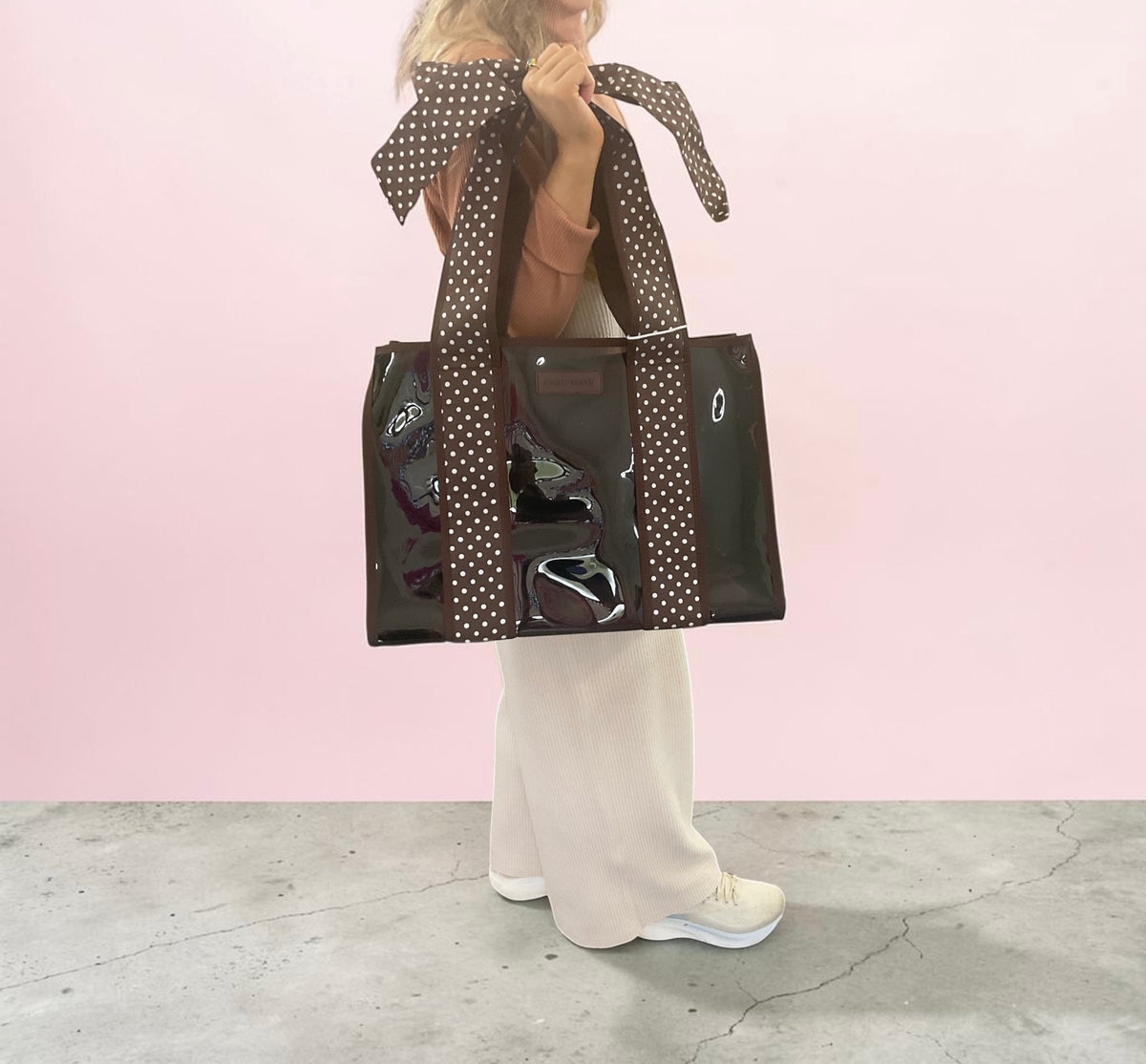 CM Brown Polka Dot Tote Bag