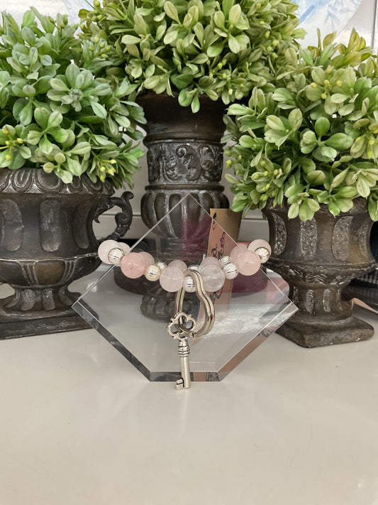 Rose Quartz Second Chance Key Chain