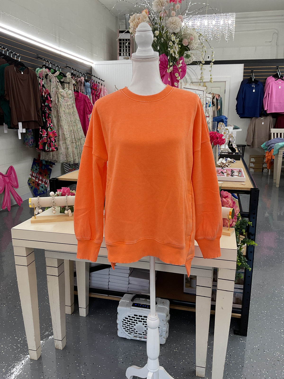 Hi low Sweatshirt Lt Orange