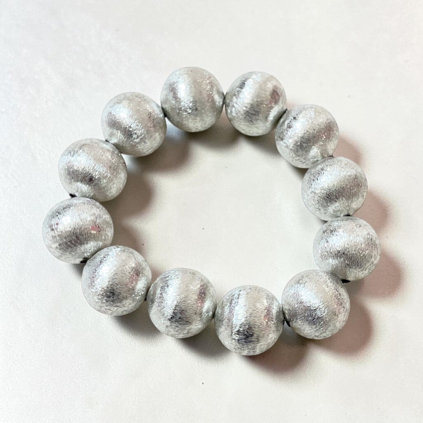 Brushed Silver Ball Bracelet