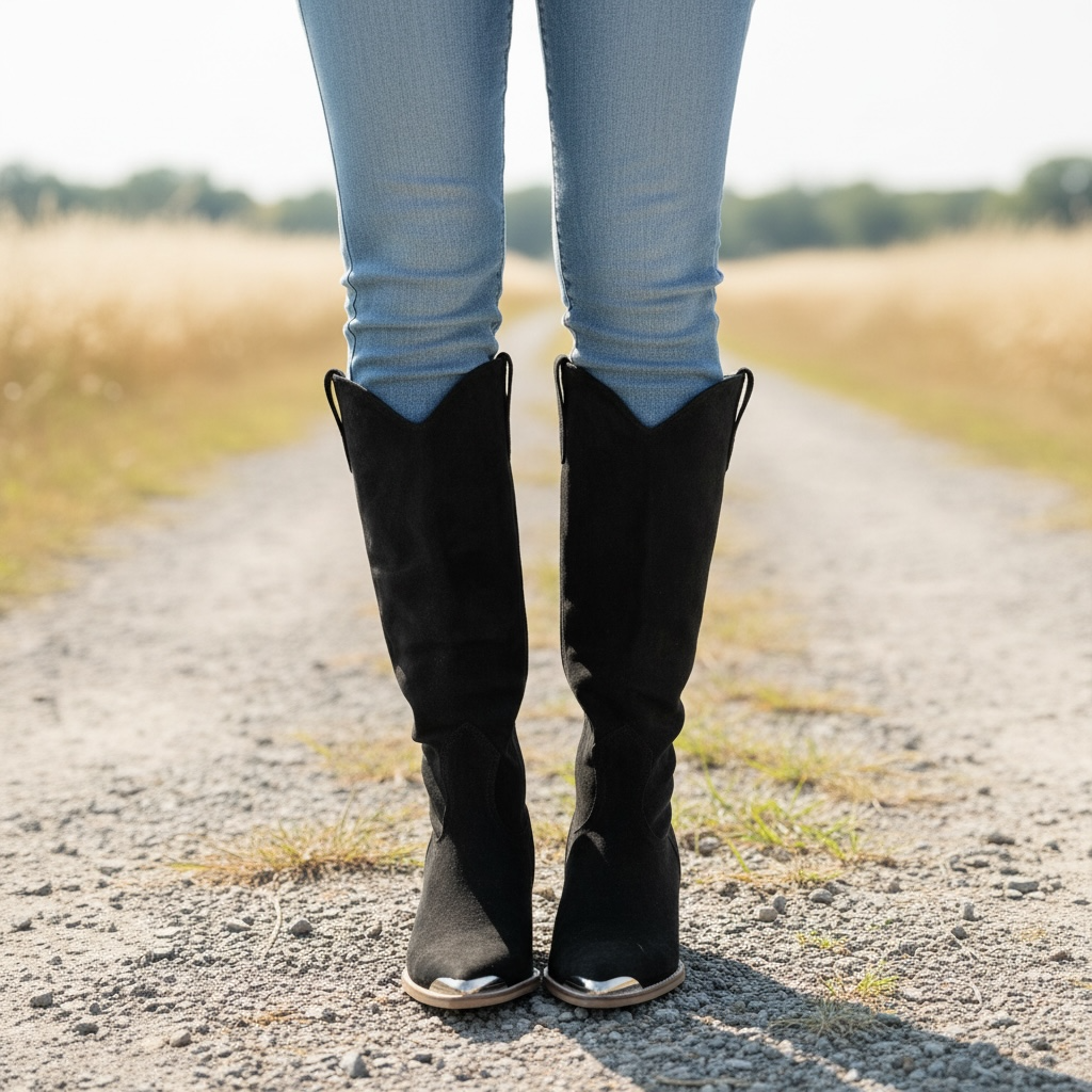 Black Cheyenne Modern Cowboy Boots