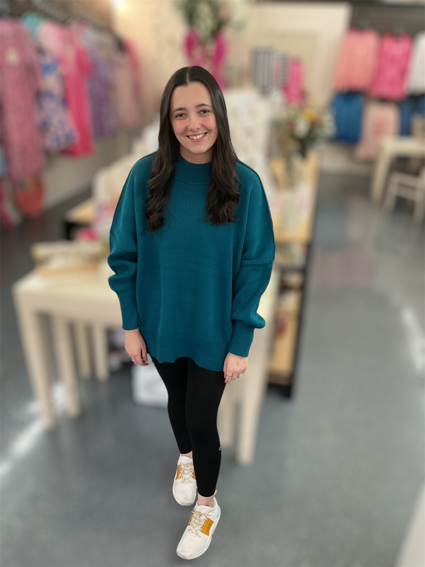 Ocean Teal Ribbed Sweater