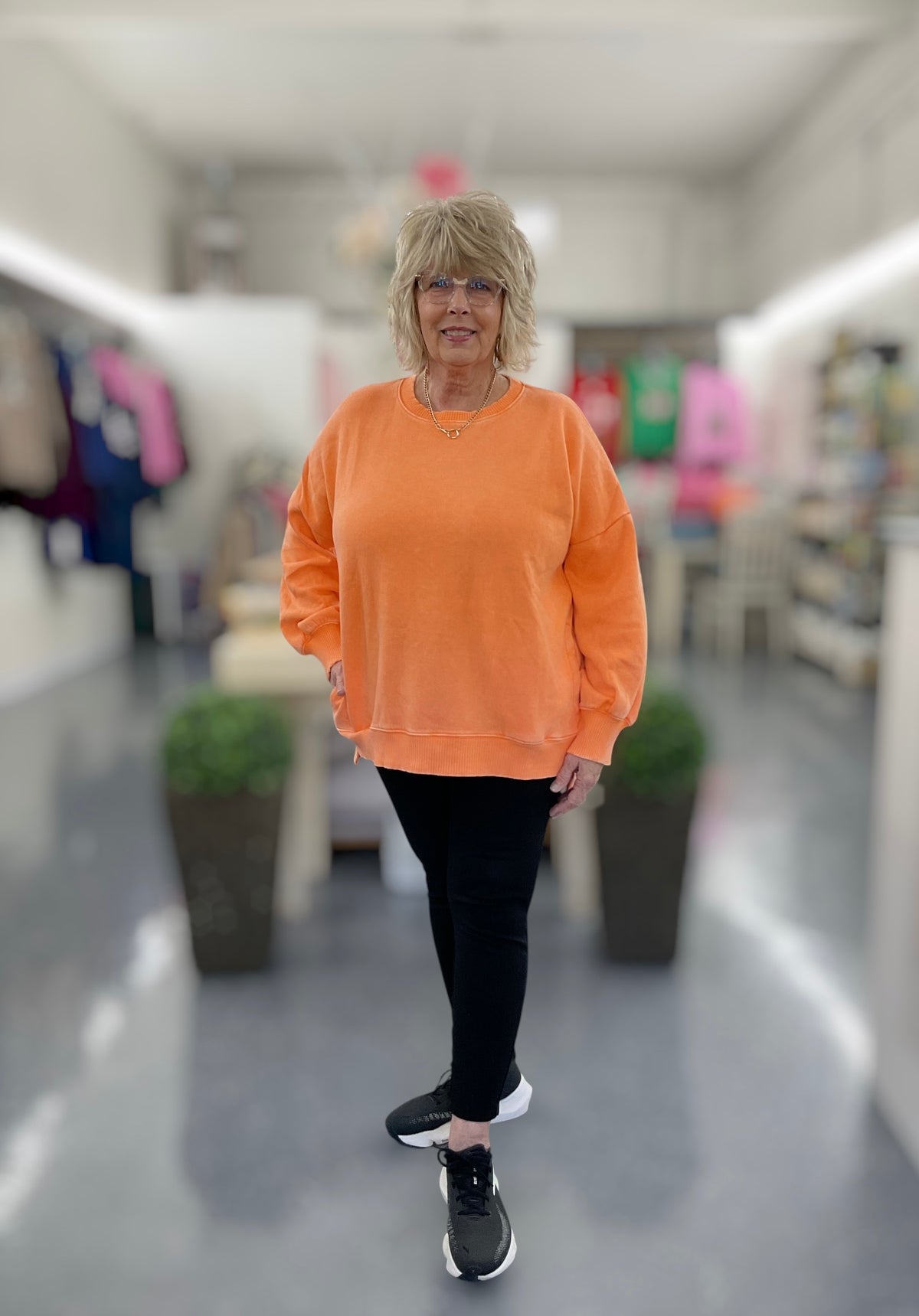 Hi low Sweatshirt Lt Orange