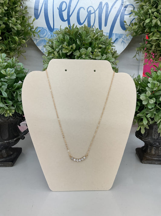 Crystal 6 Bezel Necklace