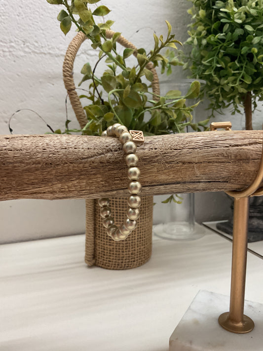 MM Large Matte Gold Beaded Bracelet