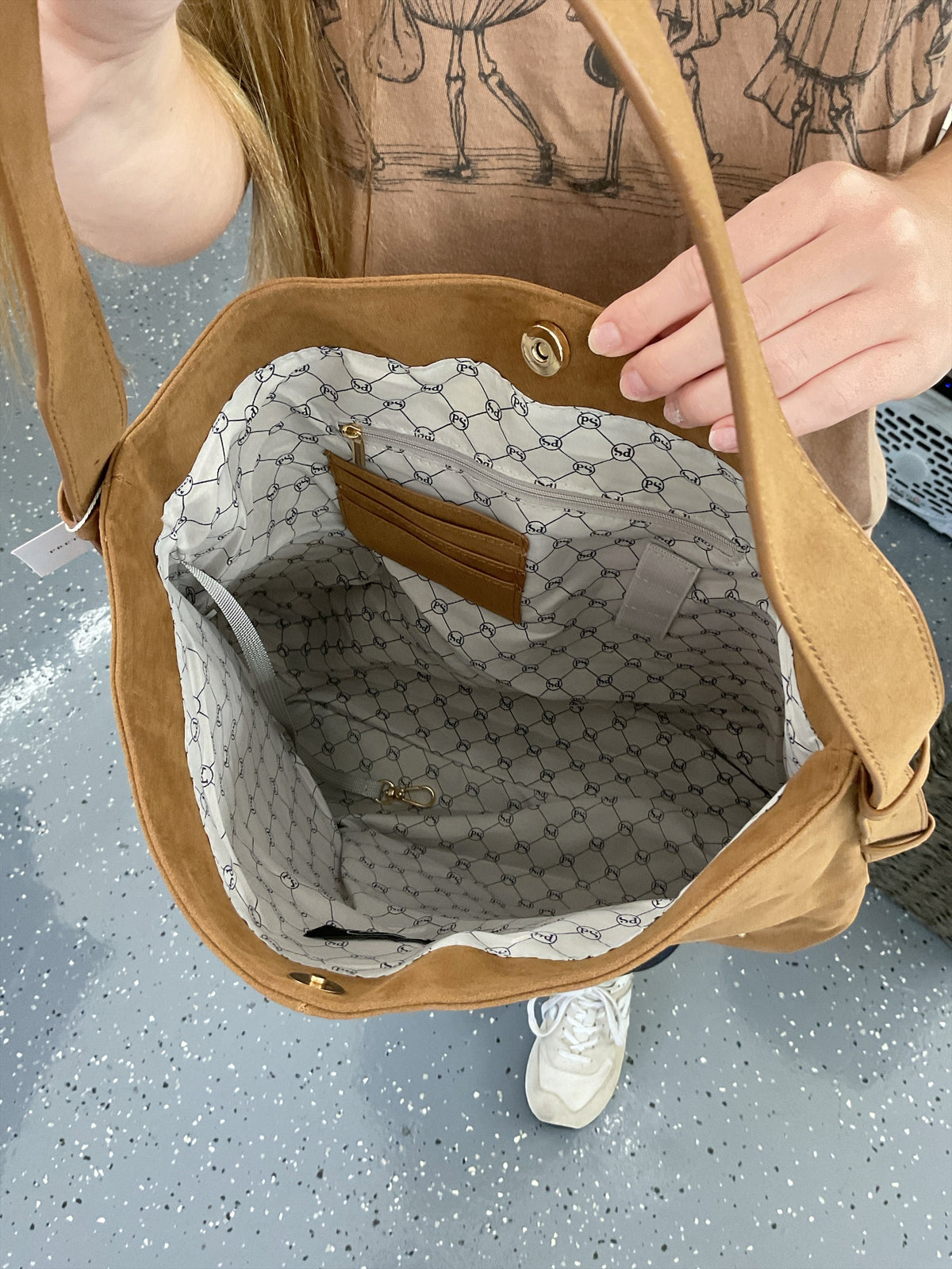 PS Evie Suede Hobo Shoulder Bag - Camel