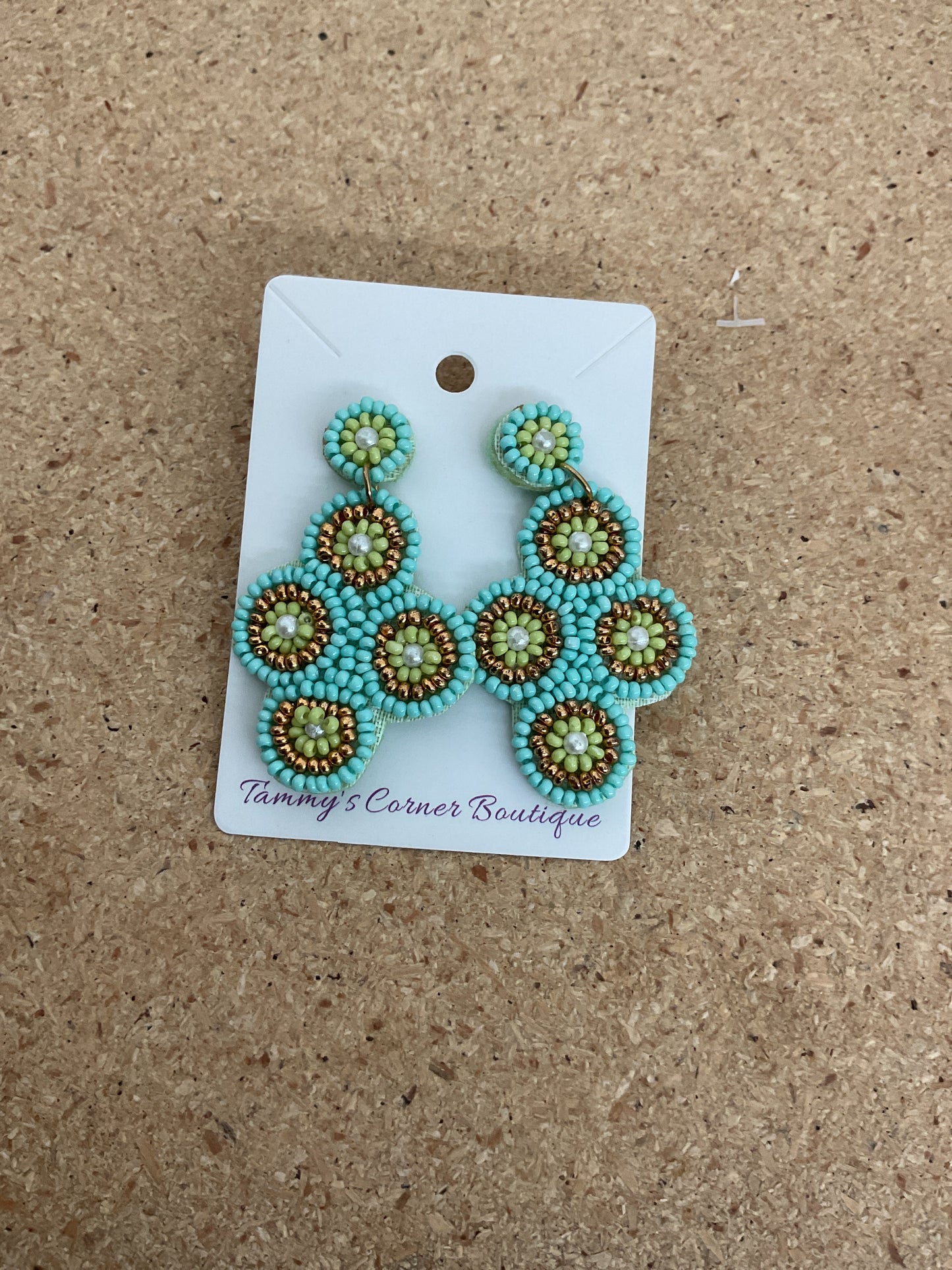Beaded Blue Earrings
