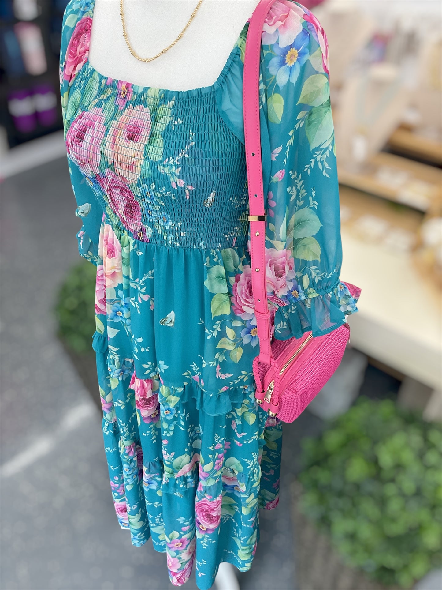 Teal Blossom Beauty Dress