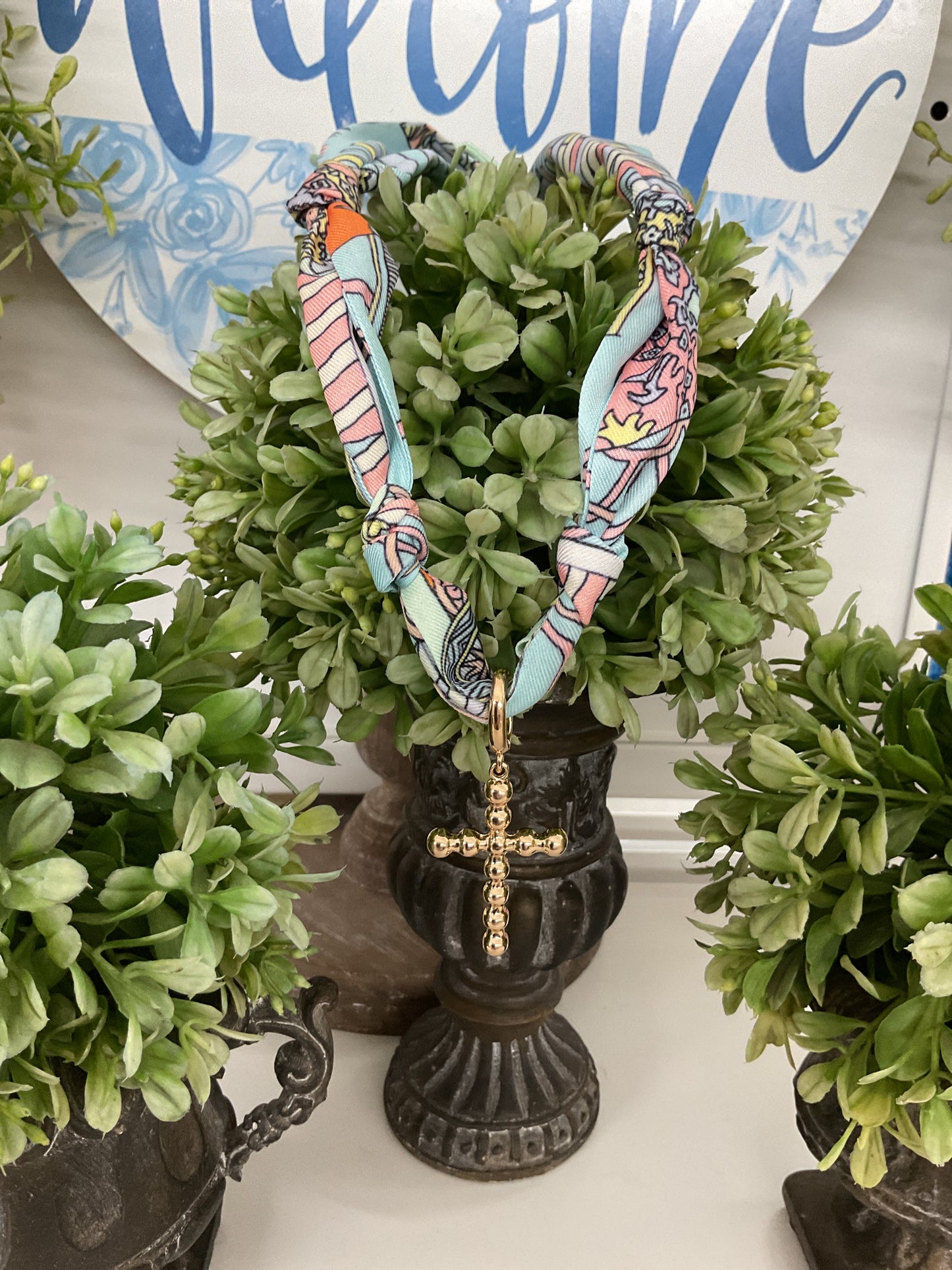 Cross Scarf Necklace