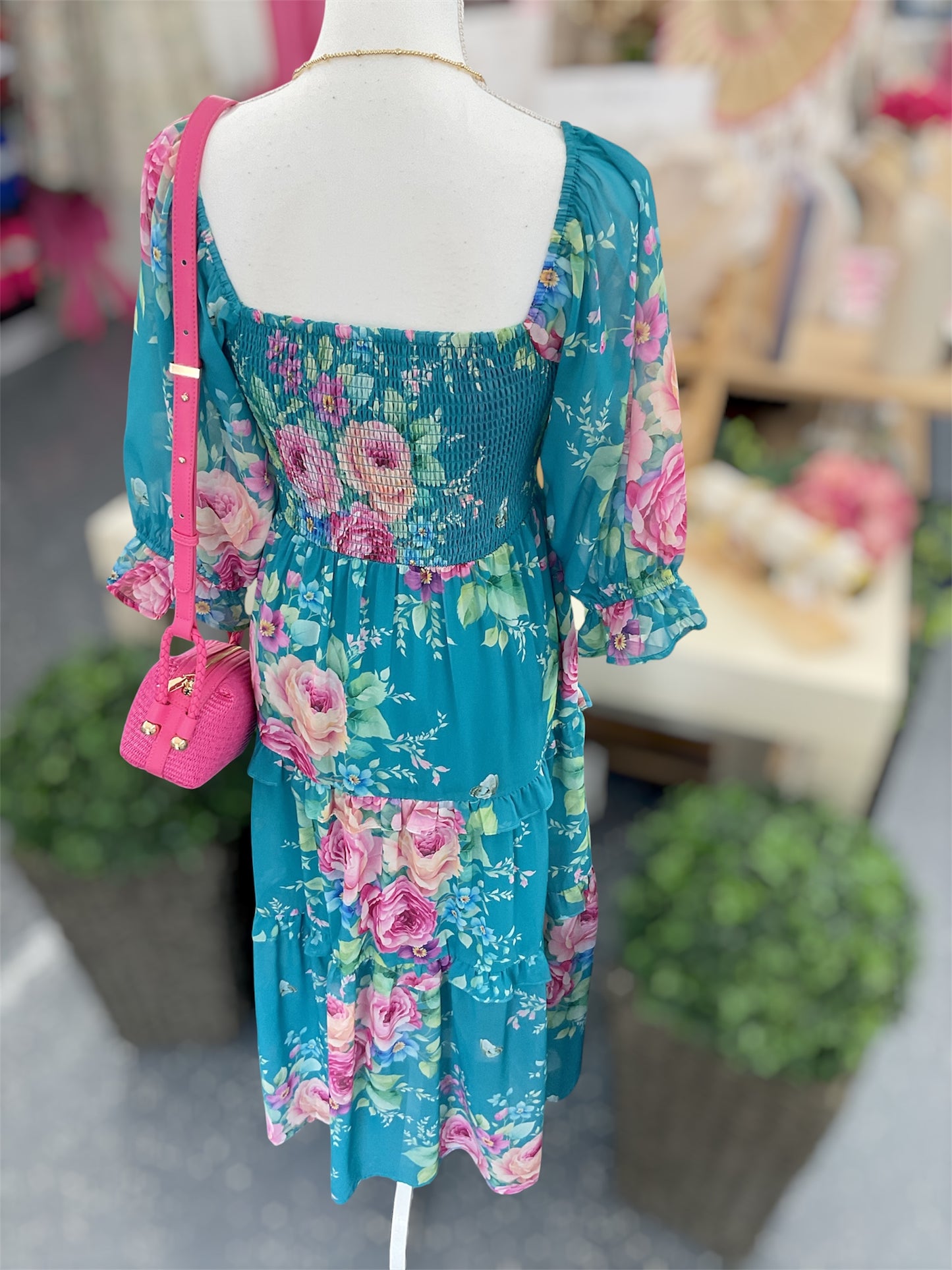 Teal Blossom Beauty Dress