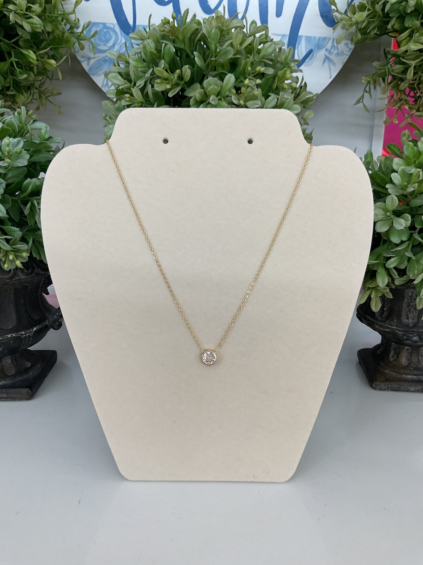 Bezel Solitaire Necklace